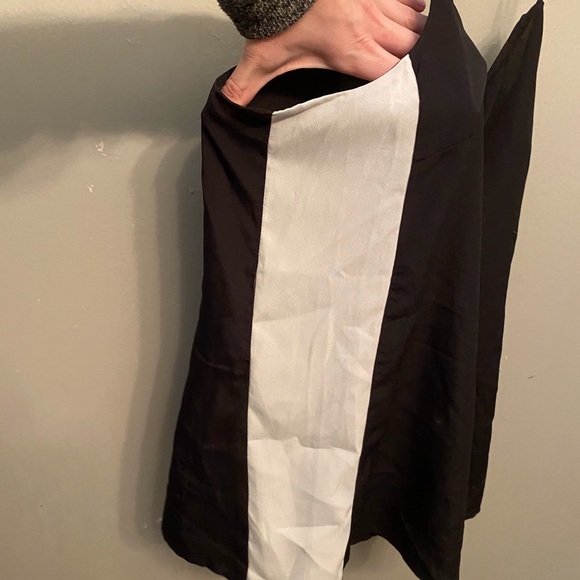 J Crew Black chiffon tank with white side panel - Picture 2 of 2